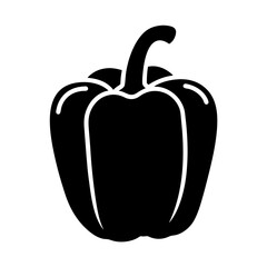 yellow bell pepper vector silhouette icon - perfect for food, farming, or nutrition concepts.