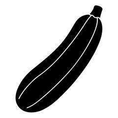 zucchini vector silhouette icon - perfect for food, farming, or nutrition concepts.