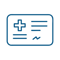 Health insurance ID card icon in blue outline vector style