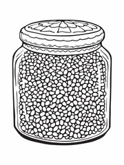 jar of beluga caviar refined taste simple line art.eps