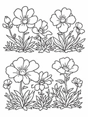 kalanchoe flowers elegant line art drawing floral depiction.eps