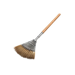 Elegant Fan Rake with Wooden Handle for Garden Cleaning and Leaf Removal