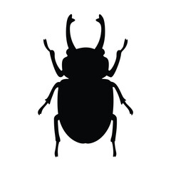 beetle vector silhouette icon - , ideal for wildlife, safari, and animal-themed illustrations.