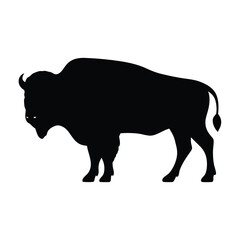 buffalo vector silhouette icon - , ideal for wildlife, safari, and animal-themed illustrations.