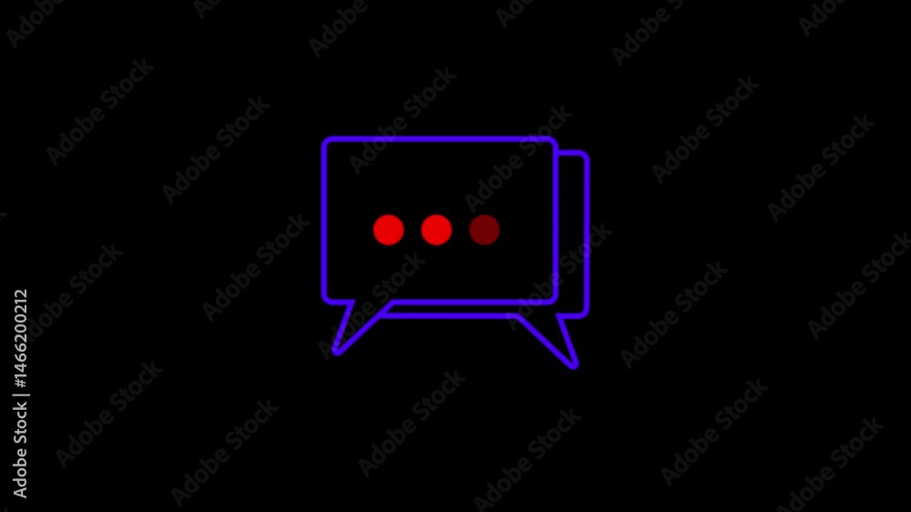 Poster speech bubble animation icon, alpha channel chat icon isolated on white background. minimalist speec