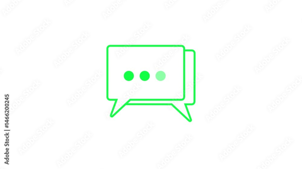 Poster speech bubble animation icon, alpha channel chat icon isolated on white background. minimalist speec