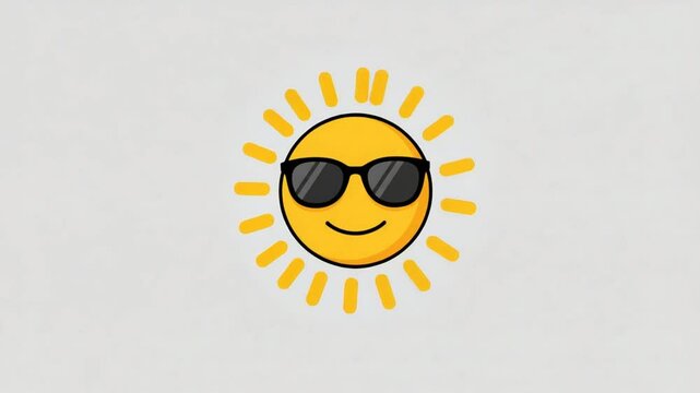 Cool Summer Sun Cartoon Illustration
