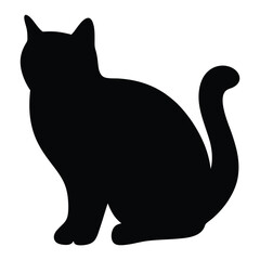 cat vector silhouette icon - , ideal for wildlife, safari, and animal-themed illustrations.