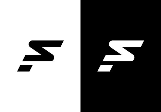 SF, FS initial letters monogram logo