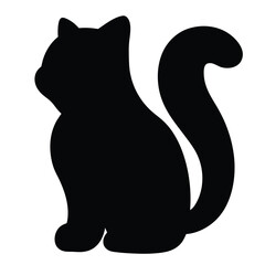 cat vector silhouette icon - , ideal for wildlife, safari, and animal-themed illustrations.