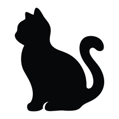 cat vector silhouette icon - , ideal for wildlife, safari, and animal-themed illustrations.