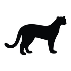 cheetah vector silhouette icon - , ideal for wildlife, safari, and animal-themed illustrations.