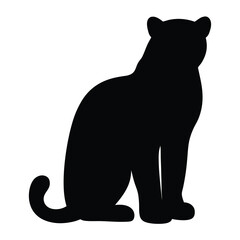cheetah vector silhouette icon - , ideal for wildlife, safari, and animal-themed illustrations.