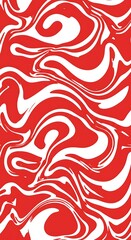 Crimson Swirl: Abstract Red and White Fluid Art