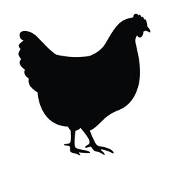 chicken hen vector silhouette icon - , ideal for wildlife, safari, and animal-themed illustrations.