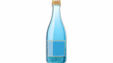 Light Blue Glass Bottle With Gold Cap