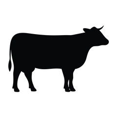 cow vector silhouette icon - , ideal for wildlife, safari, and animal-themed illustrations.