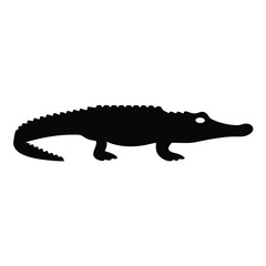 crocodile vector silhouette icon - , ideal for wildlife, safari, and animal-themed illustrations.