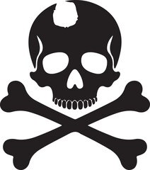 Crossbones and skull death flat vector icon for apps and games