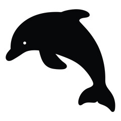 dolphin vector silhouette icon - , ideal for wildlife, safari, and animal-themed illustrations.