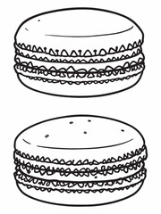 Macaron Line Art Aesthetic Illustration for Art Lovers.eps