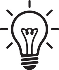 Light bulb icon in white background. Idea flat vector illustration. Icons for design, website.