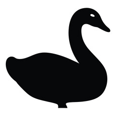 duck vector silhouette icon - , ideal for wildlife, safari, and animal-themed illustrations.