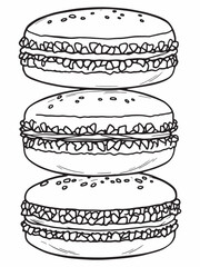 Macaron Line Art Simple Minimalist Style Drawing Idea.eps