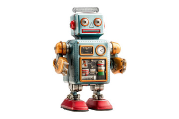 Playful robot action figure photo