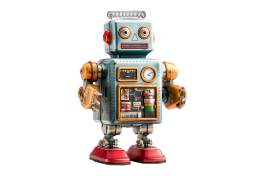 Playful robot action figure photo