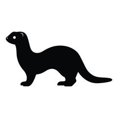 ferret vector silhouette icon - , ideal for wildlife, safari, and animal-themed illustrations.