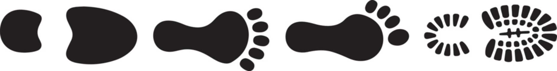 Set different human footprints. Baby footprint - stock vector.