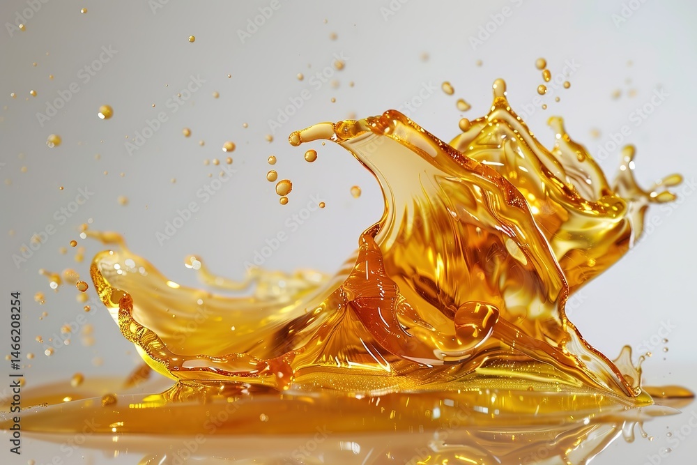 Poster golden liquid splash: vibrant dynamic and visually captivating motion frozen in time