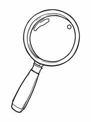 Magnifying glass line art abstract geometric design in black.eps