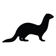 ferret vector silhouette icon - , ideal for wildlife, safari, and animal-themed illustrations.