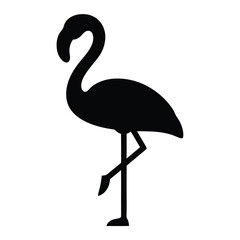 flamingo vector silhouette icon - , ideal for wildlife, safari, and animal-themed illustrations.