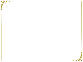 アンティークデザインのフレーム/星/ゴールド/イラスト/素材