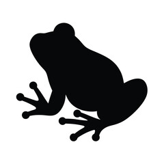 frog vector silhouette icon - , ideal for wildlife, safari, and animal-themed illustrations.