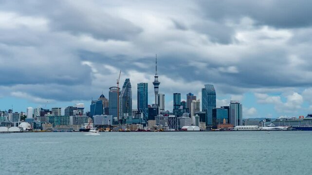Hyperlapse video of Auckland of New Zealand in daytime