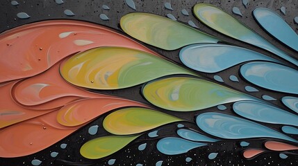 Obraz premium Abstract artwork with flowing colors and textured drips