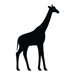 giraffe vector silhouette icon - , ideal for wildlife, safari, and animal-themed illustrations.