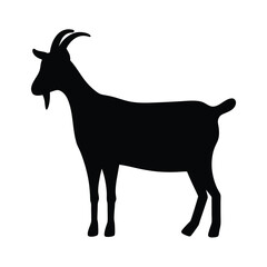 goat vector silhouette icon - , ideal for wildlife, safari, and animal-themed illustrations.