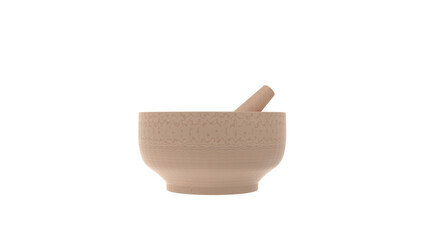 Sharp wooden mortar and pestle