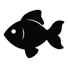 Obraz premium goldfish vector silhouette icon - , ideal for wildlife, safari, and animal-themed illustrations.