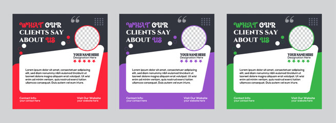 Client testimonial vector design template, customer feedback testimonial vector template, client review template layout design