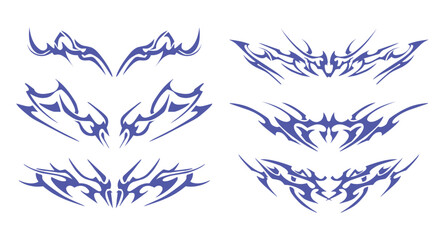 Ink Pattern Compilation with Dynamic Composition - Ideal for use in digital artworks, printables, and tattoos.