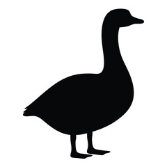 goose vector silhouette icon - , ideal for wildlife, safari, and animal-themed illustrations.