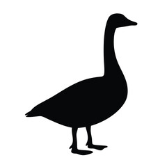 goose vector silhouette icon - , ideal for wildlife, safari, and animal-themed illustrations.