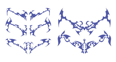 Ink Pattern Compilation with Dynamic Composition - Ideal for use in digital artworks, printables, and tattoos.