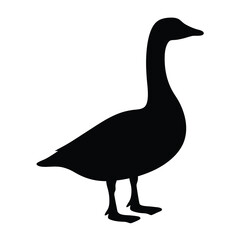 goose vector silhouette icon - , ideal for wildlife, safari, and animal-themed illustrations.